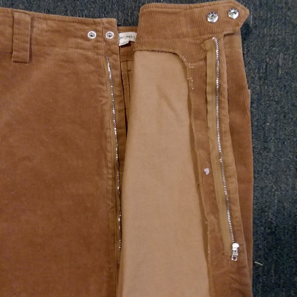 Corduroy Button Tab Mini Skirt in Tan - Picture 3 of 4